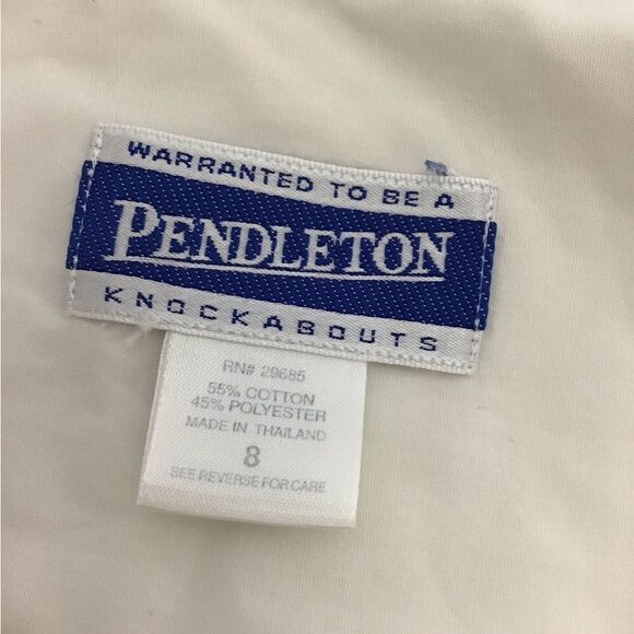 Pendleton Vintage White Oversized Satin Long Sleeve Button Down Blouse Size 8 - Picture 5 of 9